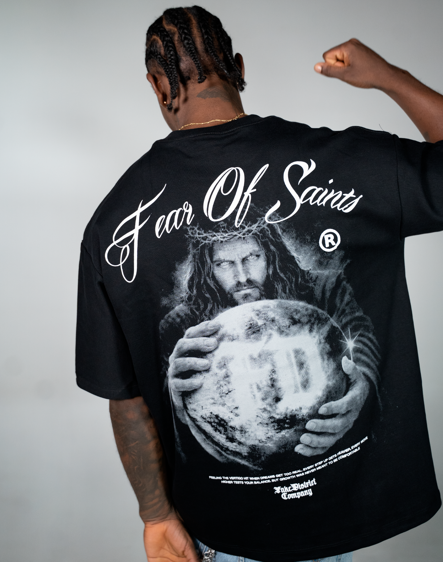 FEAR OF SAINTS GOD CAMISETA OVERSIZE FIT NEGRA