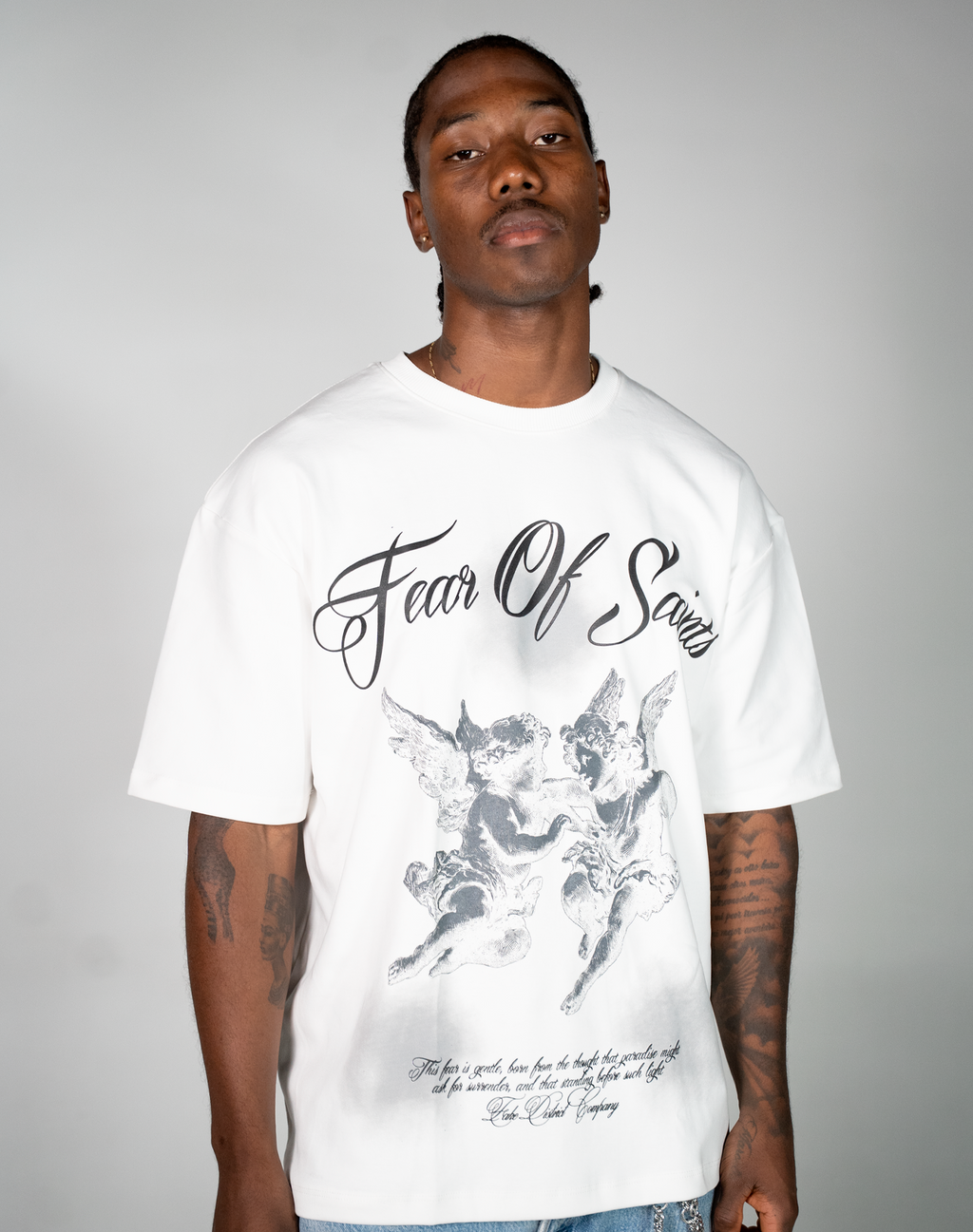 FEAR OF SAINTS HERESY CAMISETA OVERSIZE FIT HUESO