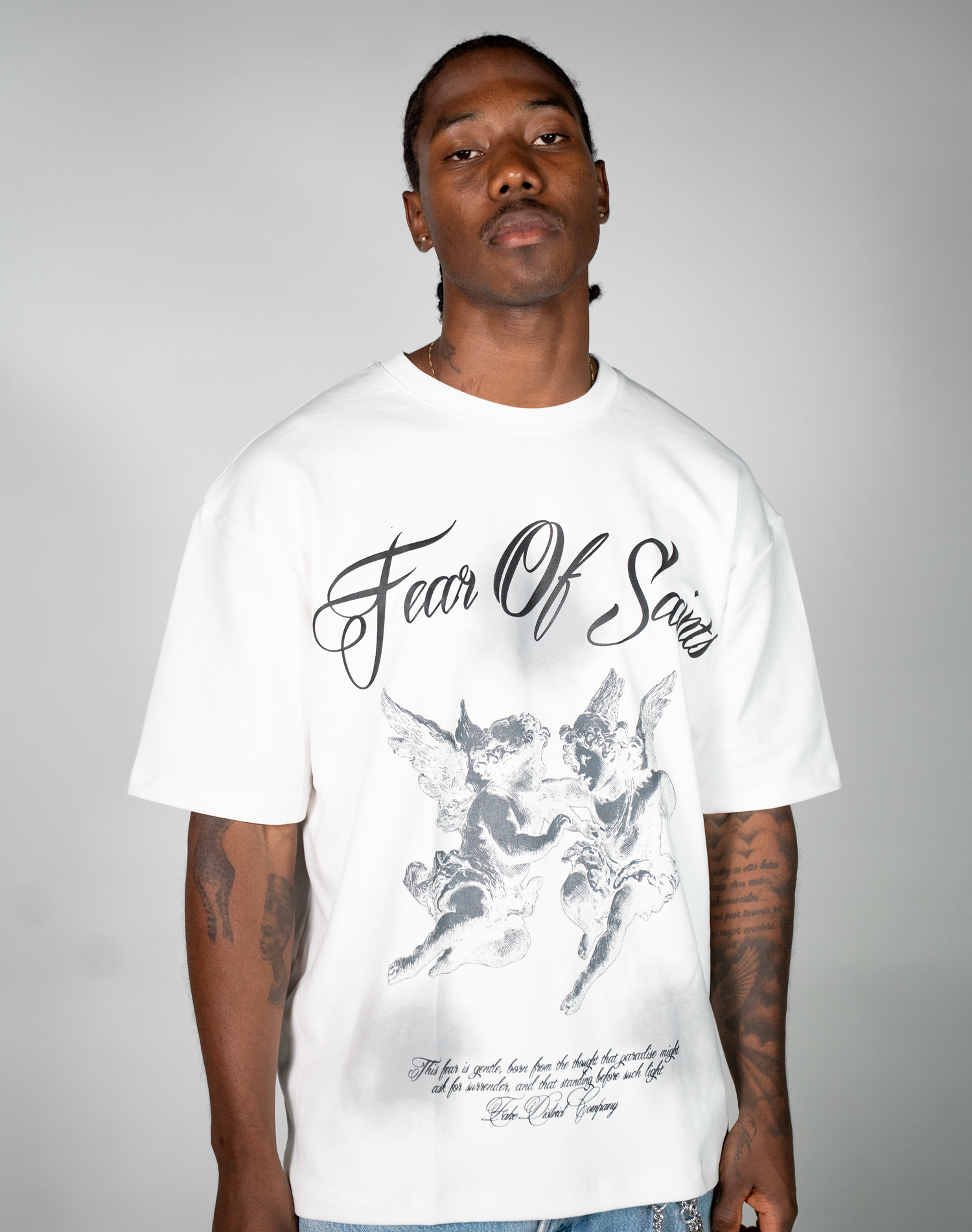 FEAR OF SAINTS HERESY CAMISETA OVERSIZE FIT HUESO