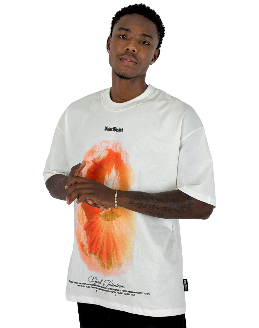 GOOD INTENTIONS LIGHT OF HEAVEN CAMISETA OVERSIZE FIT HUESO