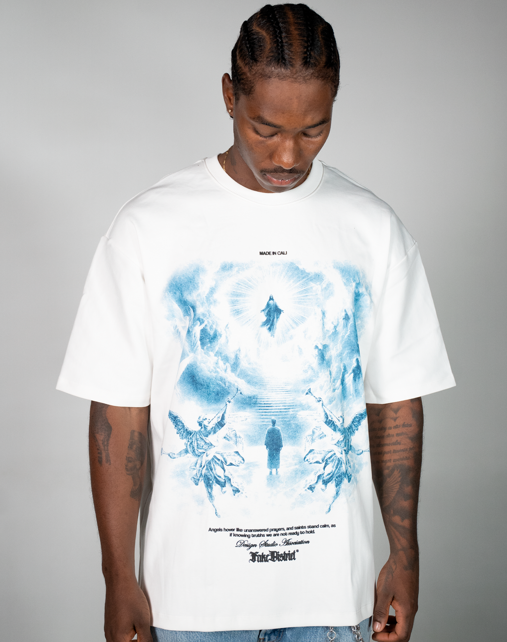 FEAR OF SAINTS PARADISE CAMISETA OVERSIZE FIT HUESO